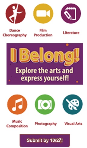 Reflections Art Contest Info flyer listing categories